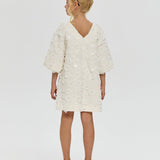 Choupette 3D Flowers White Cocktail Dress