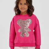 Choupette Bear Sequence Applique Decorated Sweatshirt
