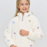 Choupette Ecru Bomber Jacket With Butterflies