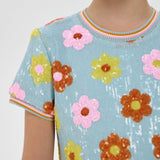 Choupette Sequins Flowers Decorated Dress
