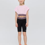 Sports Set Pink Top with Bike Shorts, pink