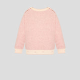 Choupette Peach Velour Decorated Sweatshirt With Heart Applique