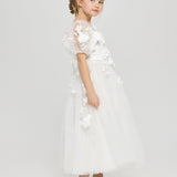 3D flowers dress, ecru(104)