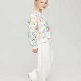 Embroidered Denim Jacket, pink(98)