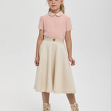 Choupette Creamy Elastic Band Long Skirt