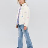 Choupette Ecru Bomber Jacket With Butterflies