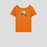 Embroidered t-shirt, orange(62)