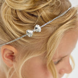 Choupette Bow Decorated Rhinestones Headband Silver