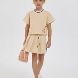 Choupette Pear Decorated Knitted Summer Set (T-Shirt And Skirt)