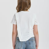 Choupette 3D Flower Asymmetry T-Shirt