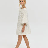 Choupette 3D Flowers White Cocktail Dress