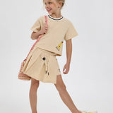 Choupette Pear Decorated Knitted Summer Set (T-Shirt And Skirt)