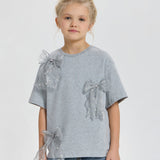 Choupette Bow And Pearls Decorated T-Shirt