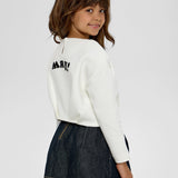 Choupette Ecru Stylish Cropped Sweatshirt