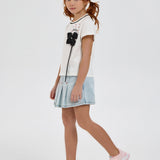 Choupette 3D Black Flower Decorated T-Shirt