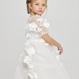 3D flowers dress, ecru(104)