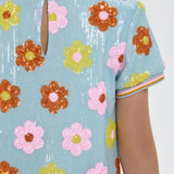 Choupette Sequins Flowers Decorated Dress