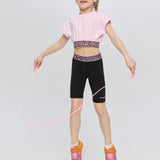 CropPolyesterd Sports Top, Pink(104)