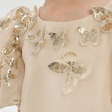 Choupette 3D Butterflies Sequins Decorated Dress Creamy(104)