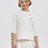 Choupette Decorated Blouse With 3D Flowers And Fruits