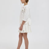 Choupette Decorated Blouse With 3D Flowers And Fruits
