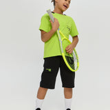 Sports Set Neon Green T-Shirt and Matching Black Shorts