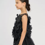 Elegant Black Flower Top
