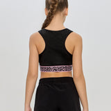 Crop Top Set Black with shorts, black