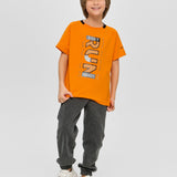 Sports T-shirt with Graphic Print, Orange(104)