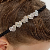 Choupette Rhinestones Decorated Hearts Headband
