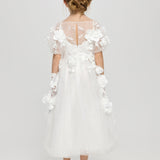 3D flowers dress, ecru(104)