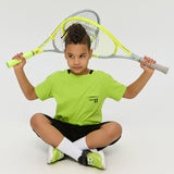 Sports Set Neon Green T-Shirt and Matching Black Shorts
