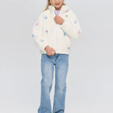 Choupette Ecru Bomber Jacket With Butterflies