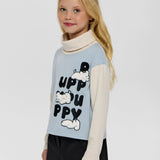Choupette Blue Printed Turtleneck