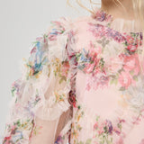 Textured dress, floral print(104)