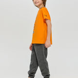 Sports T-shirt with Graphic Print, Orange(104)