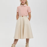 Choupette Creamy Elastic Band Long Skirt