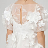 3D flowers dress, ecru(104)