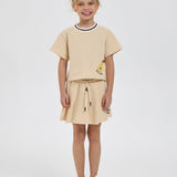 Choupette Pear Decorated Knitted Summer Set (T-Shirt And Skirt)