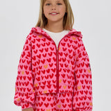 Choupette Heart Set Hoodie Jacket With Shorts