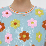 Choupette Sequins Flowers Decorated Dress