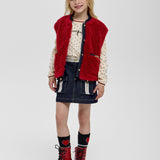 Choupette Burgundy Stylish Fur Vest