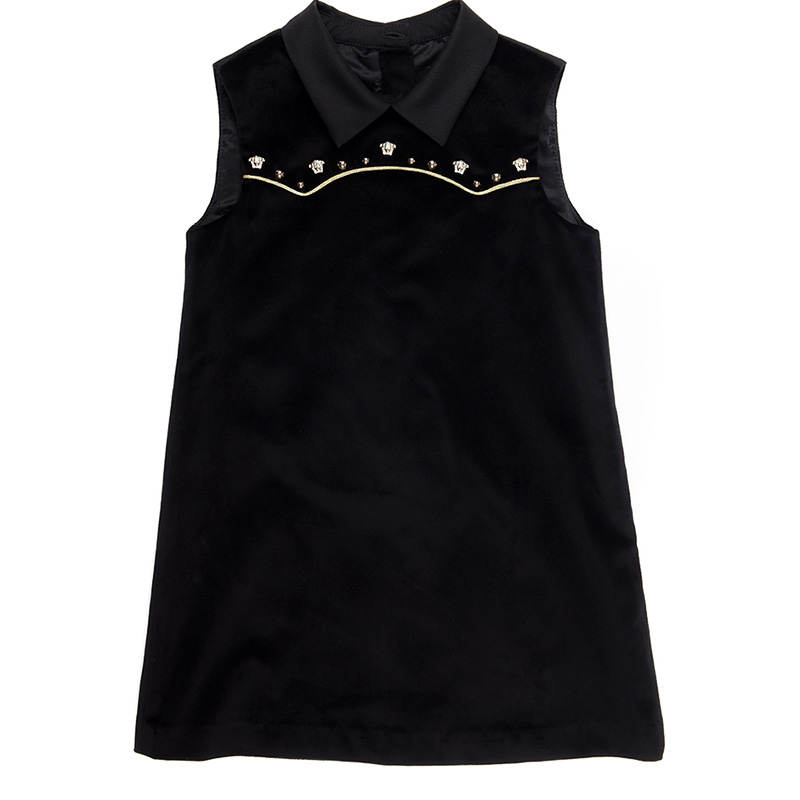 versace-black-sleeve-less-velvet-dress-60581-1