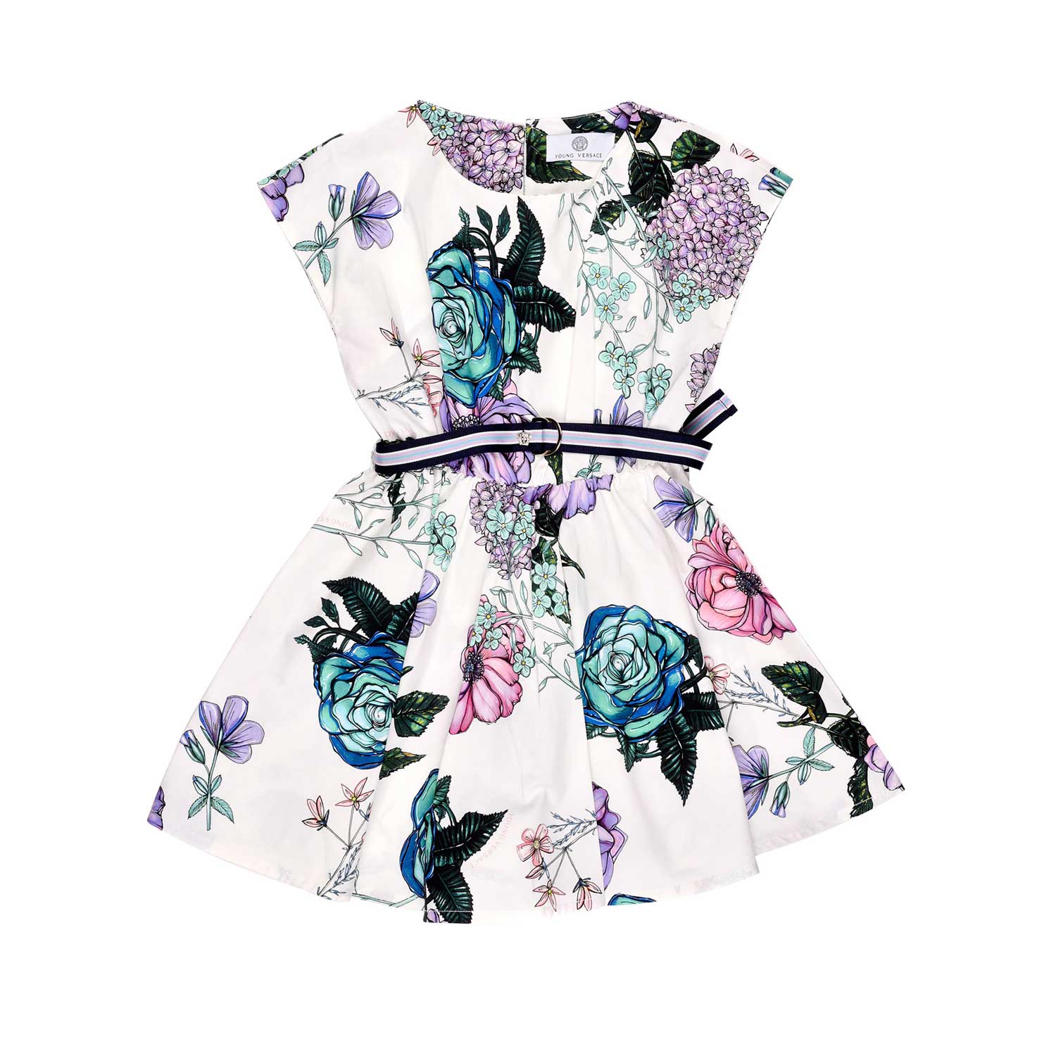 versace-white-floral-printed-dress-with-ribbon-belt-48388-1