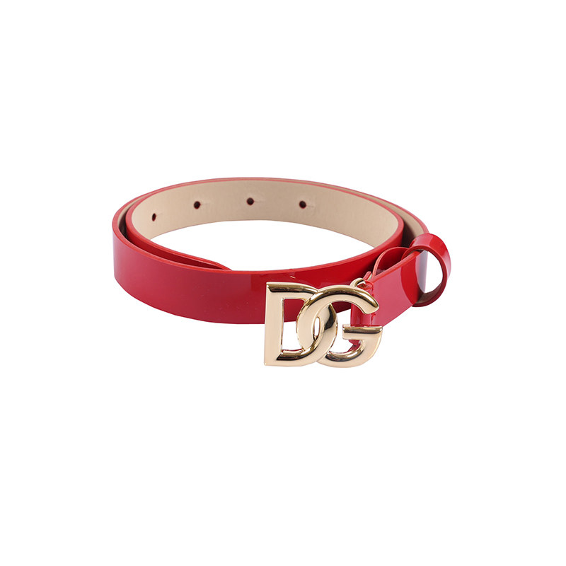 Red Belt With Brand Logo - Les Petits