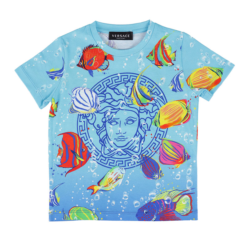 Verscae Ocean Blue T-Shirt With Fish Print
