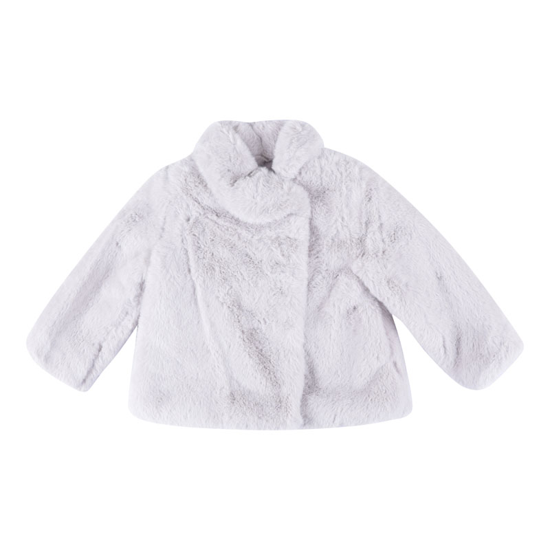 Grey Faux Fur Coat - Les Petits