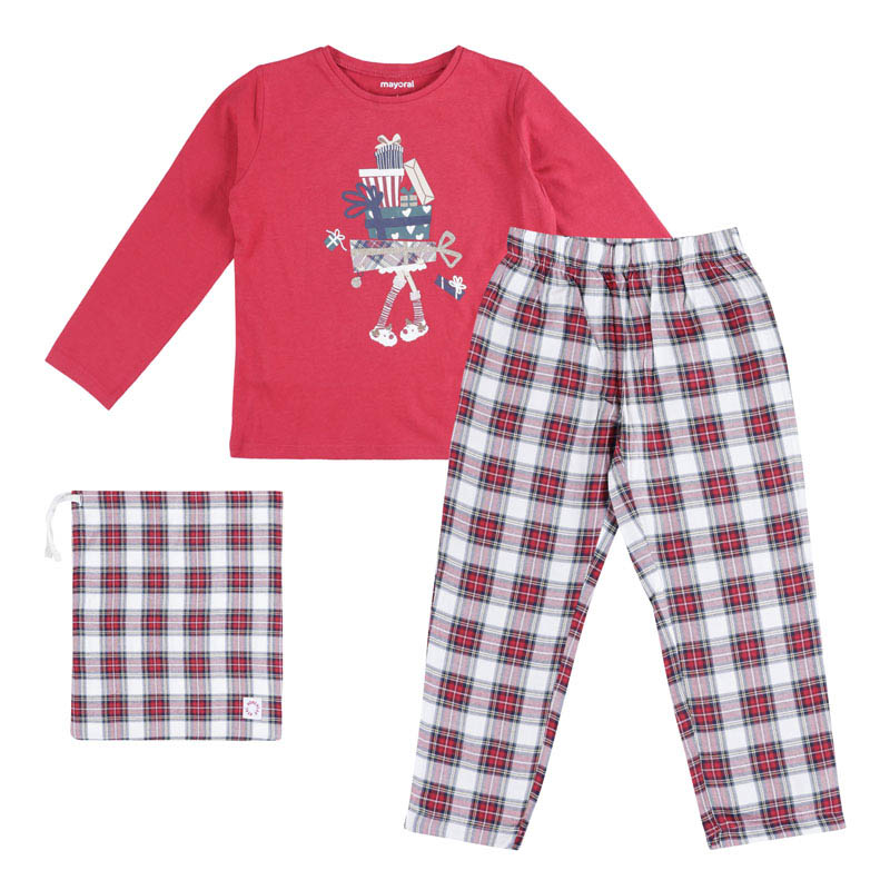 Red Check Sleepsuit - Les Petits