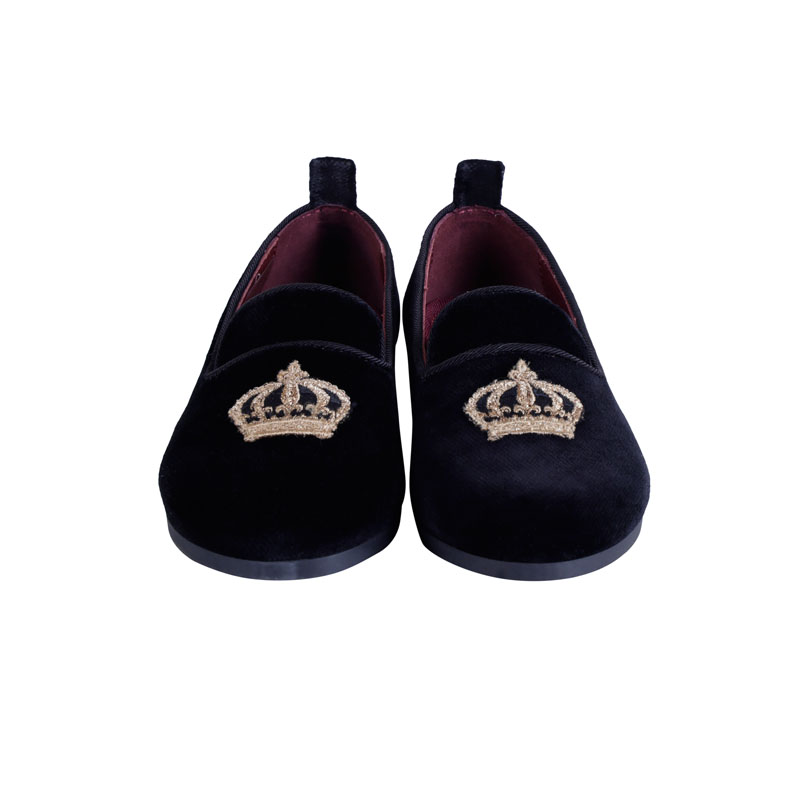 Crown Patch Velvet Loafer - Les Petits