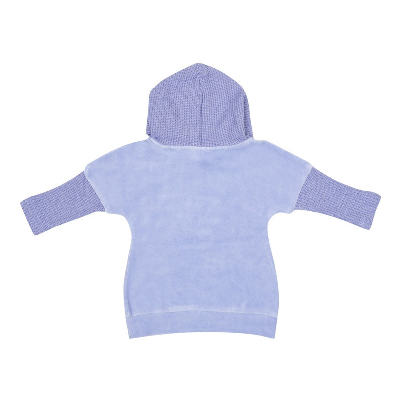 Lapin House Blue Teddy Bear-Print Hooded Dress - Les Petits